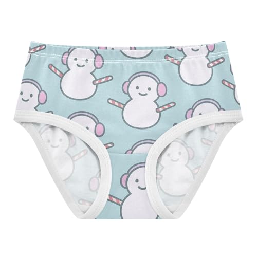 Girls' Hipster Triangle Panties Organic Underpants for Toddlers Snowman Seamless in Sizes 2T,3T, 4T, 5T, 6Y and 8Y