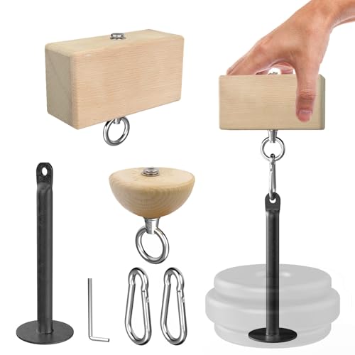 Lights Mountain Grip Strength Training Kit – Beech Wood Pinch Block & Half-Sphere Ball with Loading Pin – Hand, Finger, Forearm Workout Set for Climbing, Lifting, Fitness Training