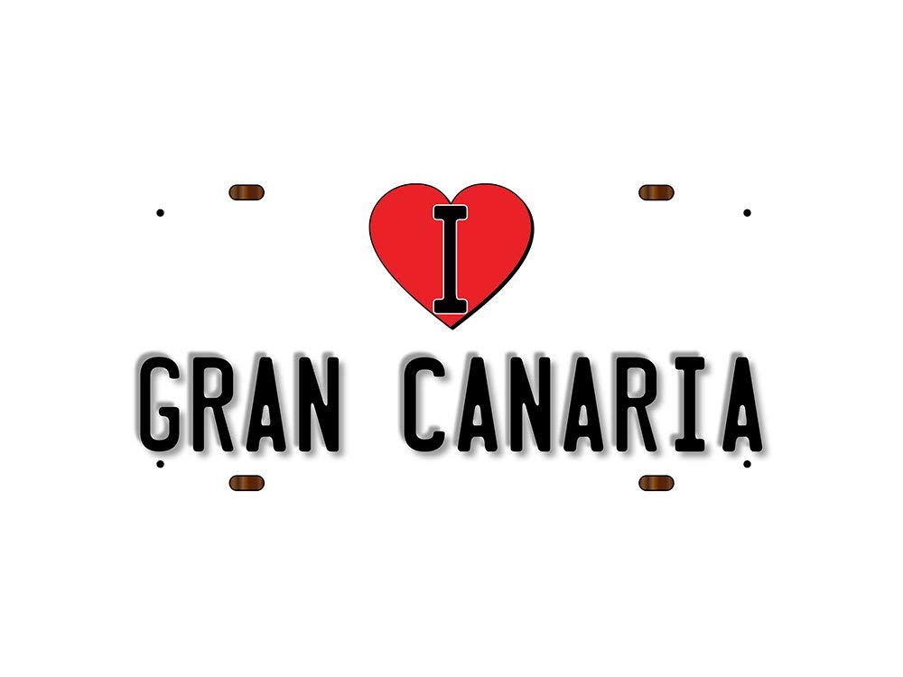 McMug - I Love Gran Canaria (White Background) - Metal Sign, Decorative Sign, 200mm x 100mm