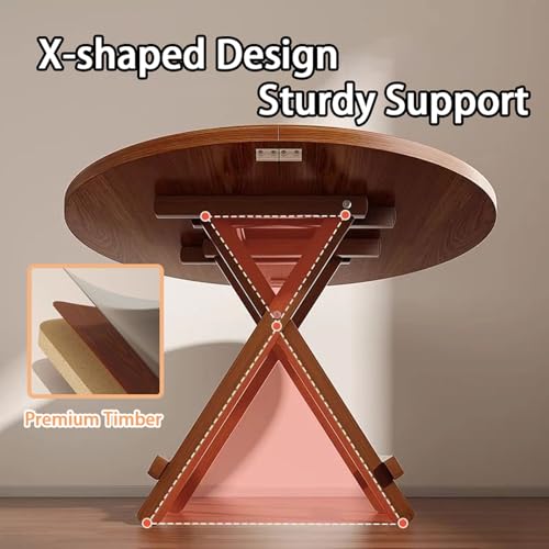 Table ronde pliable bois 70 cm : la solution idéale pour petits balcons - 4