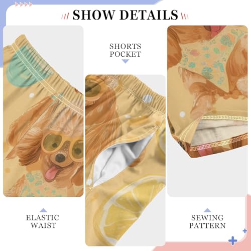 ZZXXB Poodle Lemon Boys Long Pants Soft Trousers Elastic Waist Kids Lounge Bottoms with Pockets S-XL4