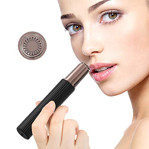 Rechargeable Eyebrow Trimmer & Facial Hair Remover for Women, 2 in 1 Eyebrow Razor and Painless Hair Remover, Eyebrow Lips Body Facial Hair Removal for Women (Black)â€¦