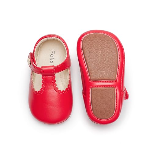 Felix & Flora Soft Sole Baby Shoes - Infant Baby Girls Ballet Flats Moccasinss Rubber Sole Walking Crib Shoes