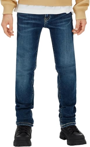 Calvin Klein Niño Azul Oscuro Visual Slim IB0IB02303 Slim, Denim (Azul Oscuro Visual), 16 años, Mezclilla (Azul Oscuro Visual), 16 años