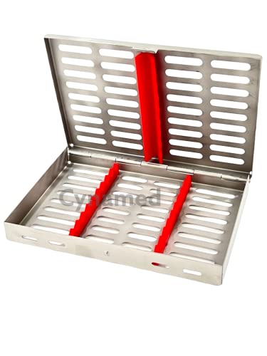 German Stainless 1 Dental Sterilization Cassette Rack Tray Box for 10 Surgical Instruments