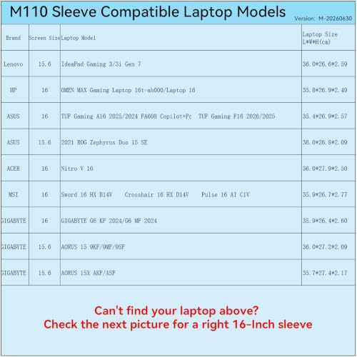 Image of Smatree M110 Hard Protective Case for 16 inch HP /ASUS /MSI /ACER /Lenovo | Compatible for HP OMEN MAX 16 /16t, ASUS Rog 2021 /TUF F16 /A16, MSI Pulse /Sword 16, ACER Nitro V, Lenovo Ideapad 3 /3i(X8318)