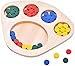 Couleur Tableau de tri, Forme Empreinte Enfants Assiette ronde en bois Jouets éducatifs Jeu en bois, 4 couleurs Montessori Jardin d'enfants en bois Early Education Classification Jouets enfants cadeau
