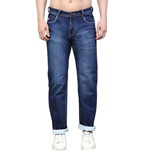 Image of LOUIS STITCH Mens Jeans Italian Cloth Denim Mid Rise Super Stretch Butter Comfort Relaxed Fit Jeans for Men (LSJNC-BU92)