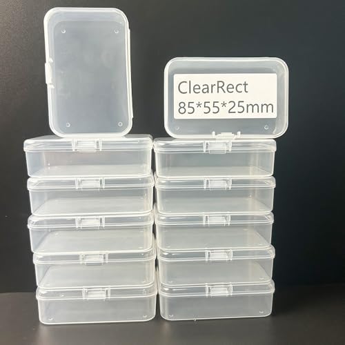 Image of 12 Pcs Clear Small Plastic Storage Containers with Lids, Ideal for Craft Supplies, Jewelry, Small Toys, Beads, Office & Household Organization