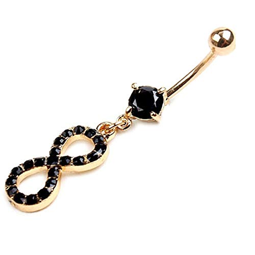 Preisvergleich Produktbild Vektenxi Bauchnabelpiercing Nabelpiercing 8-förmig Anhänger Strass Piercing Schmuck Kreativ und Nützlich