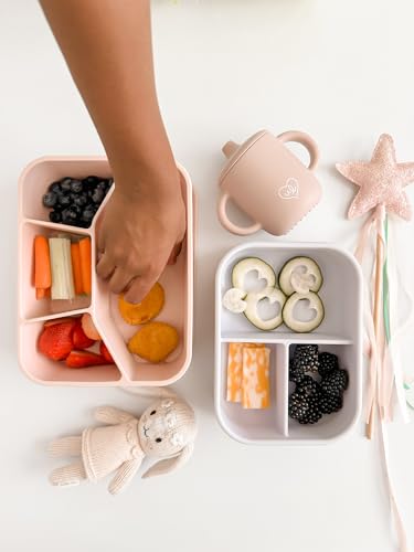 Image of Ullabelle Kids Bento Box - 3 Compartments, Leakproof Lunch Box, BPA-Free Snack Container, Divided Lunch Box for Toddlers & Kids, Dishwasher Safe, Easy to Clean (Periwinkle)