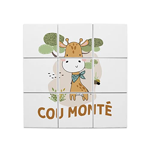 Carreaux céramique girafe 20x20 décoration murale illustration humour