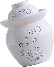 OUSIKA Fermenting Crock Traditional Ceramic Fermentation Crock Pickle Jars Large Sealed Kimchi Jars with Water Seal Lids Vegetable Storage Cans for Sauerkraut Picklings 1.5L Glass Jars Jars