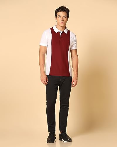 Image of INKKR Men's Solid Regular Fit T-Shirt (A10-POLO-FACTORY-MAROON-XXL A10-04