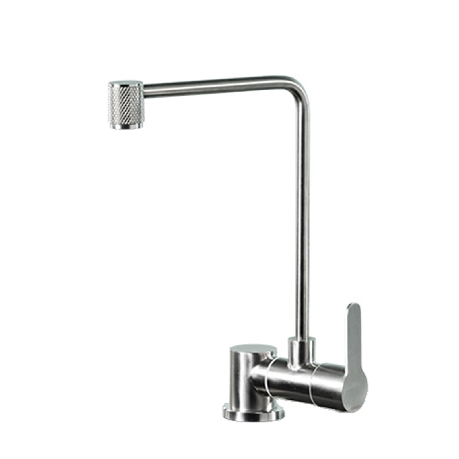Iuoklu Faucet Water Filter Faucet For Kitchen Sink Brushed Single Cold Folding Drinking Tap