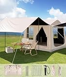 Afitdon Tienda de campaña inflable con apertura de chimenea y claraboya, tienda de campaña inflable de tela Oxford impermeable para las