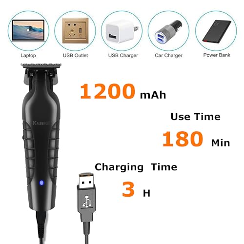 KEMEI 2299 Professional Hair/Beard Trimmer for Men Zero Gapped Hair Clippers for Barber with T Blade, Cordless Rechargeable - Image 5
