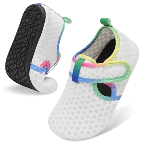 Image of LeIsfIt Kids Water Shoes Girls Boys Quick Dry Aqua Socks Breathable Swim Shoes Non-Slip Barefoot Socks for Beach Surf