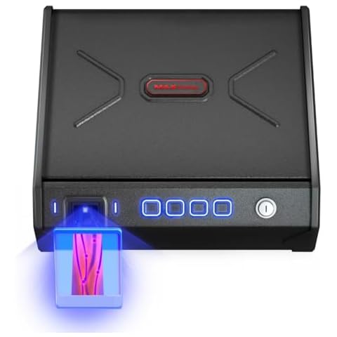 Biometric Gun Safe with Finger Vein Recognition Lock - Quick-Access Pistol Safe Box for 2 Guns & Ammo - FCC & CA DOJ Certified Cover