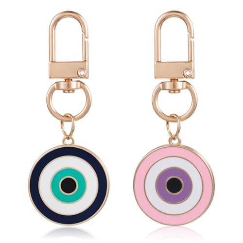 Ymapinc 2Pcs Evil Eye Keychains, Boho Keychains for Women Men,