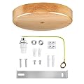 Arturesthome Wooden Ceiling Canopy Kit with Hardware, Handmade Natural Wood Ceiling Plate for Pendant Light or Hanging Lights, DIY Chandelier Fixture - Wood 12cm