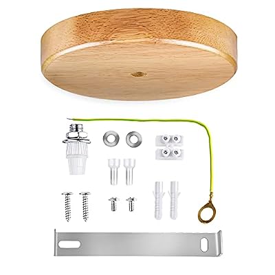 Arturesthome Wooden Ceiling Canopy Kit with Hardware, Handmade Natural Wood Ceiling Plate for Pendant Light or Hanging Lights, DIY Chandelier Fixture - Wood 12cm