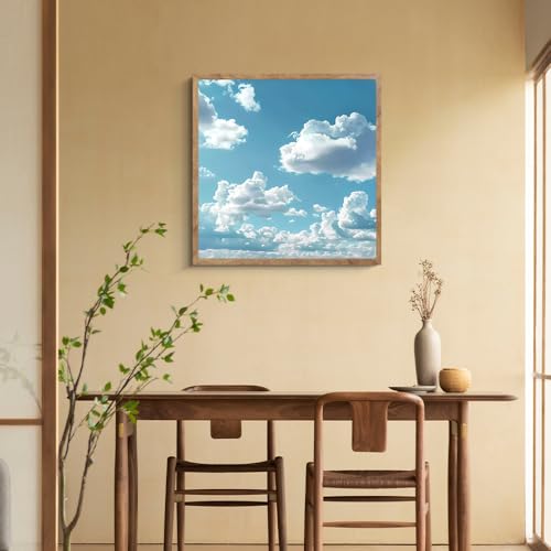 阪画屋 アートパネル アートボード ポスター 玄関 壁画 壁掛け 壁飾り 部屋飾り 飾り絵 絵 絵画 油絵 ソファの背景画 インテリア 現代 モダン フレーム 額付き 木枠付きの完成品 木目調 キャンバス 写真 プレゼント ギフト 40×40 [2]