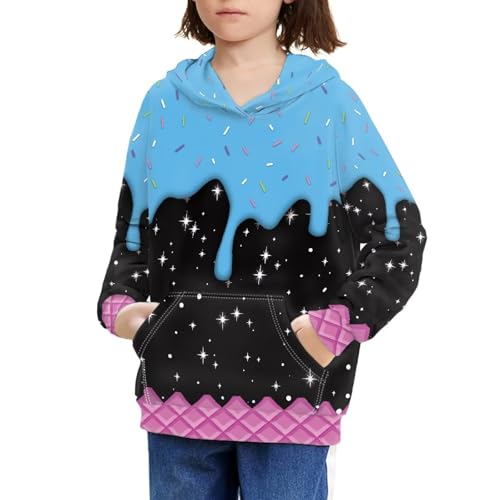 Image of Coloranimal Unisex Girls and Boys Long Sleeve Hoodies Hoody Athletic Pullover Sweatshirts Tops Age 6-16year