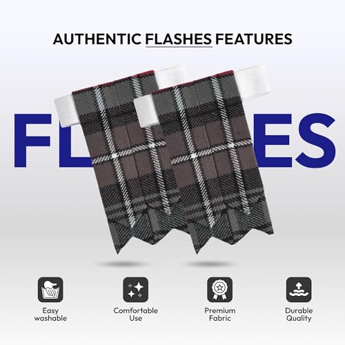 Image of Scottish Tartan Kilt Flashes with Elastic Adjusters