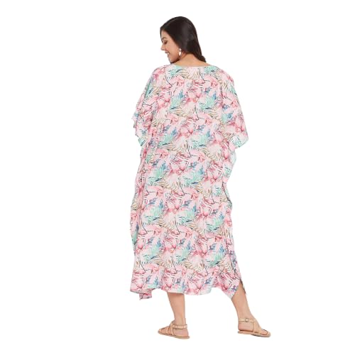 Image of Oussum Women Long Maxi Plus Size Polyester Kaftan Gown, Womens Kaftan Dresses Lounge Resort Wear, Plus Size Kaftan