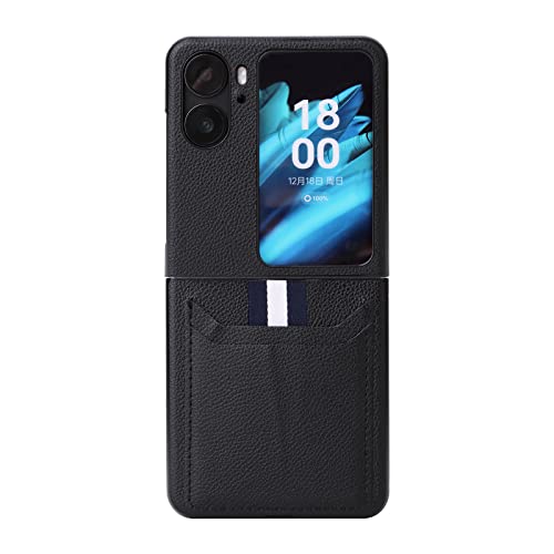 Rojeuinn Coque pour Oppo Find N2 Flip Protection Case, Étui en de Protection arrière de Couleur Unie,Housse Anti Rayures,Antichoc Fine, Souple, Élégante -Black