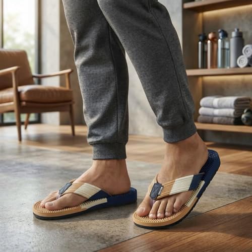 Image of Men's Orthopedic Doctor Slippers with Acupressure Sole | Extra Soft Ortho Chappal for Men | Daily Use Home & Casual Footwear | Soft Cushion Foam Slipper for Man - Lightweight, Anti-Skid Rubber