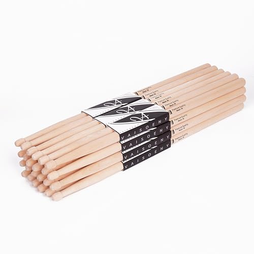 VAISOENY Drum Sticks Classic Maple Wood 5B Drumsticks (12 Pairs)