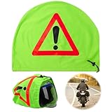 Warndreieck Motorrad Helm Überzug Motorrad Warndreieck Erste Hilfe Pannendreieck Warnhaube für Helme Helmüberzug Motorradhelm Helmbeutel für Unfallsicherung Unfallstelle Gefahrenstellen Kennzeichnung