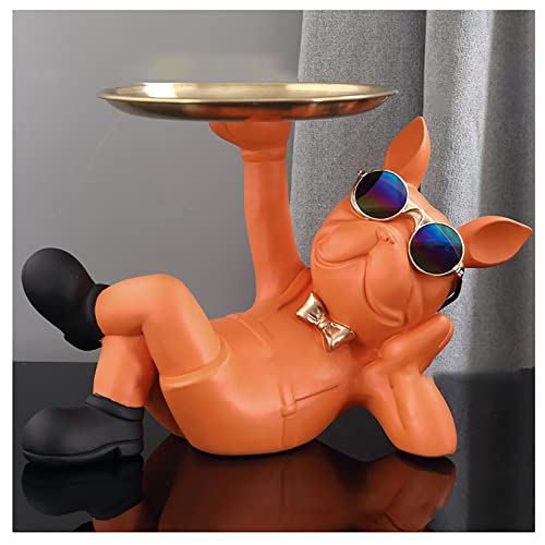 GRWGLE French Bulldogge Skulptur Statue Desktop Dekoration (Casual Bulldog Orange) Cover