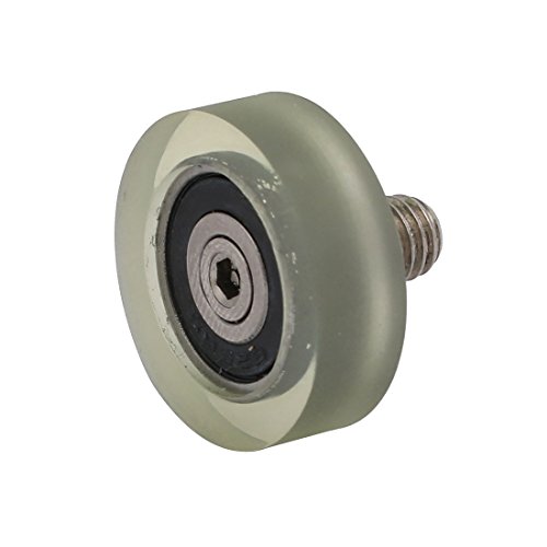 Aexit M6 x Material handling 7mm Thread 22mm OD F Type Idler Bearing Pulley Clear Model:71as184qo243