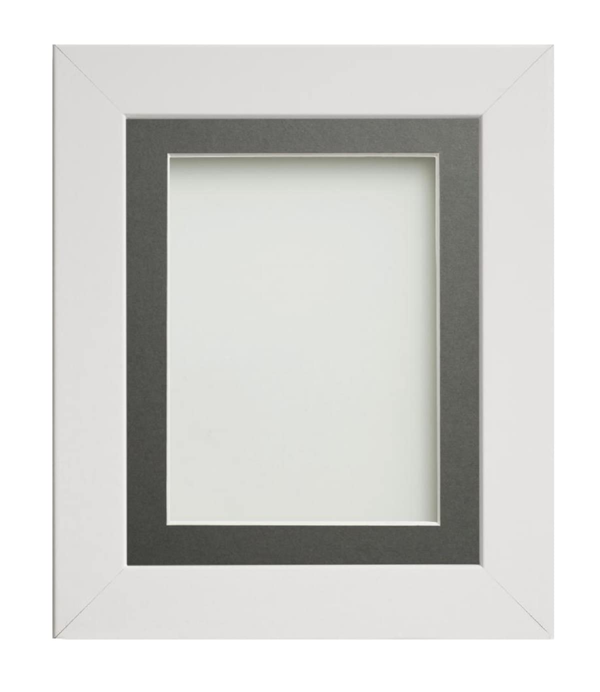 Frame Company Watson White Picture Photo Frame fitted with Perspex, 36x24 inch with Grey Mount for image size 30x20 inch