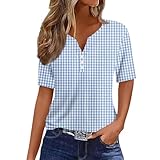 Tops für Damen Sexy Top Damen Sommer T Shirts Damen Sommer S Oliver Dirndl Bluse Glitzer Top Damen Tops Sommer Elegant Damen Bluse Schleife Shirts Damen Sommer Tshirt Damen Türkis M