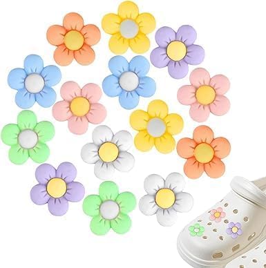 Resin Flowers Shoes Charms for Croc Clog Slides Sandals Decoration Cute Croc Charms Decoration Waterproof Cartoon Shoe Pins Charms Cute Durable Shoe Decoration