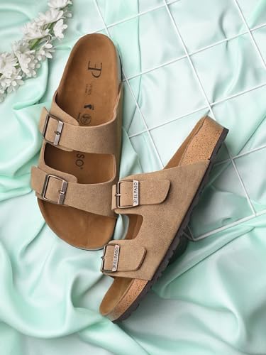 Image of EL PASO Leather Fashion Sandals Casual Platform Heels Wedges Cork Sole Sandal for Women & Girls