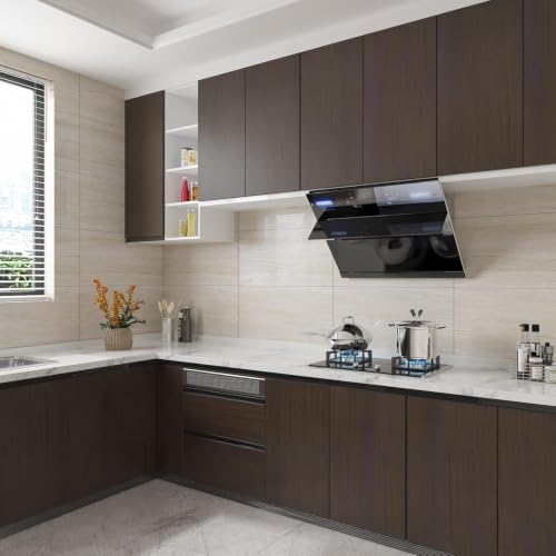 Image of HOME13 Wood Grain Wallpaper Peel and Stick Wood Contact Paper Self Adhesive Removable Thicken Wooden Wall Paper for Kitchen Cabinets Drawer Shelf Liner Waterproof (24x147 Inch, Coffee Brown)