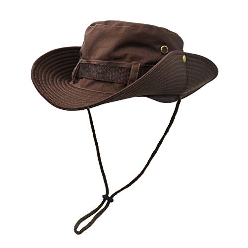 Outdoor Wide Brim Sun Protect Hat, Double Layer Classic US Combat Army Style Bush Jungle Sun Cap for Fishing Hunting Camping