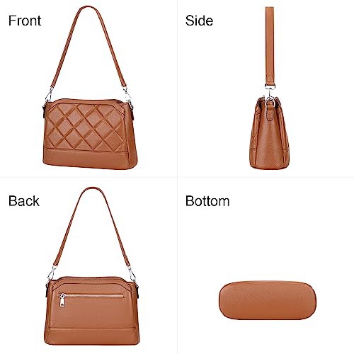 Over Earth Genuine Leather Hobo Bags for Women Small Soft Ladies Shoulder Purses and Handbags Casual Practical Crossbody Bag4