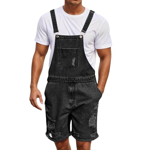 Pantalones vaqueros cortos tipo babero para tus tardes de verano