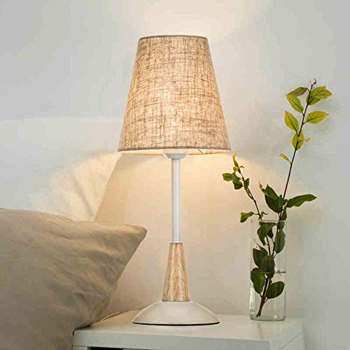 GUOCC luce da lettura vintage E27 Pulsante Switch Nordic Home Legno Lino Flax Tessuto Naturale Lampada da tavolo Camera da letto Desk Lampada da tavolo Creativa Semplicità creativa e moderno tavolo da - Image 5
