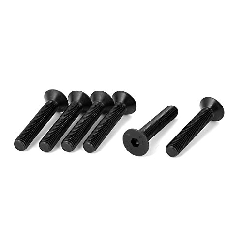 Aexit M10×55mm 10.9炭素鋼皿頭六角穴付ボルトブラック6本(Vis de douille hexagonale ? t?te frais?e en acier carbone' M10x55mm 10.9, noir 6pcs