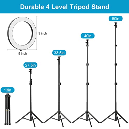 9" QIAYA Ring Light 54" Tall Selfie Lights with Tripod Stand and Phone Holder
