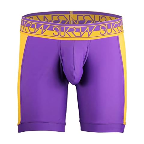 SUKREW Men's Underwear Sprint Long Boxer Brief Abundance (Purple/Mustard/L) Cover