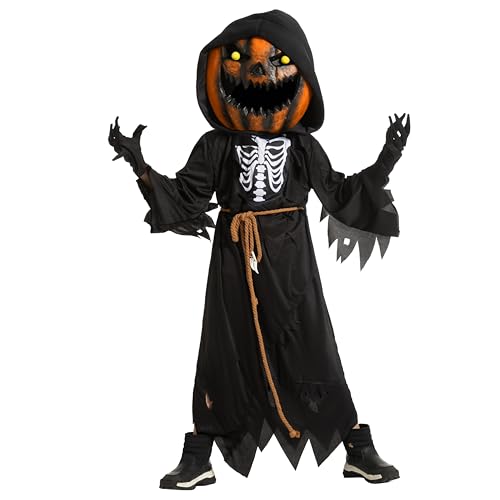 Disfraz Halloween Niño Espantapájaros Calabaza con Mascara miniatura 1