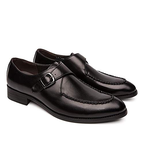 Battle Men Formal Dress Shoes for Men Business Oxfords Slip-on Synthetic Leather Low Heel Anti-Skid Pointed Toe Stitched Split Joint Monk Strap Buckle2